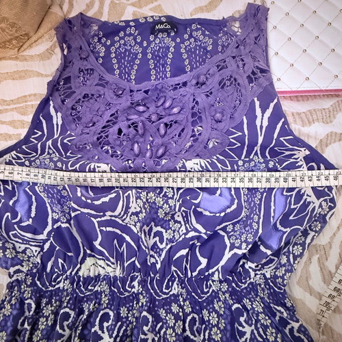 Cool cotton dress by M&Co used, white and blue