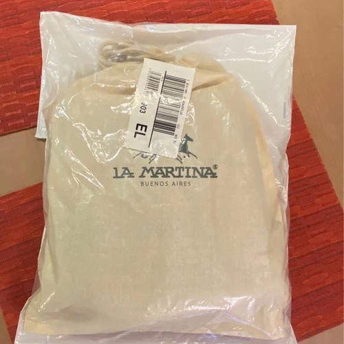 La Martina Esteban S men's leather crossbody bag like new, blue and brown