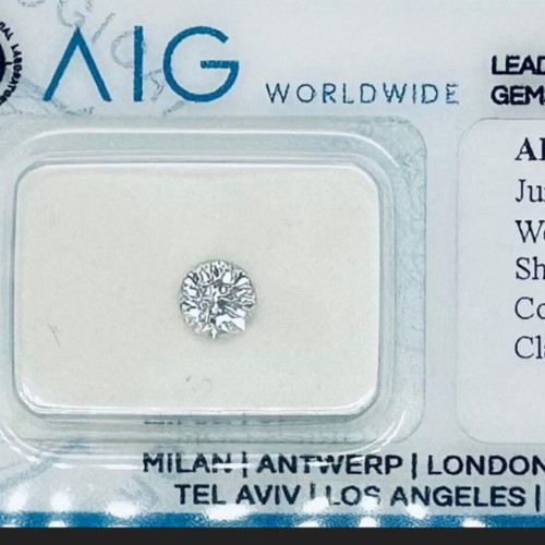 Diamond 0.49ct natural, round brilliant cut, F color, SI3 clarity