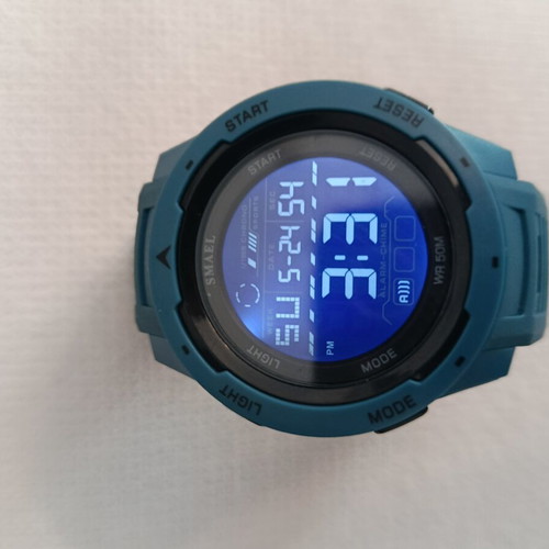 Smael watch like new, blue, waterproof with LED display