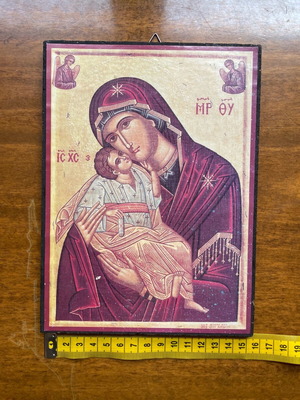 Παναγία Η Βρεφοκρατούσα ξύλινη εκκλησιαστική εικόνα μεταχειρισμένη