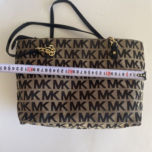 Michael Kors women's bag used, beige and black with MK design