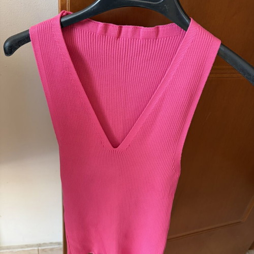 Ribbed blouse pink, like new, one size