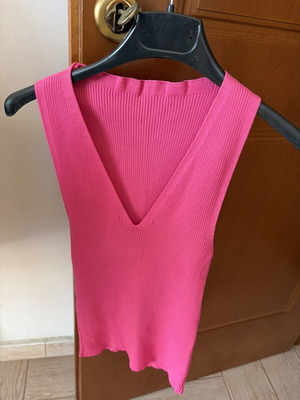 Ribbed blouse pink, like new, one size
