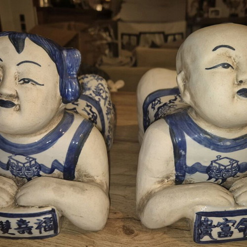 Porcelain decorations like new, pack of 2, Chinese