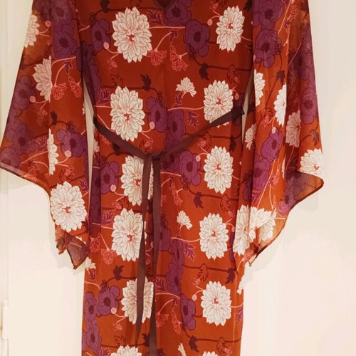 Floral midi cocktail dress Etam like new with bell sleeves
