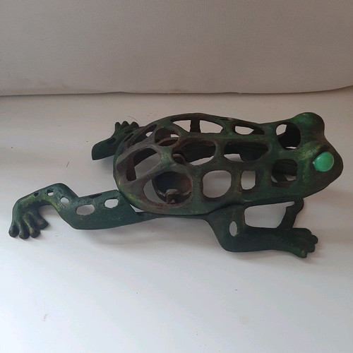 Japanese traditional frog lantern used, large metal decoration