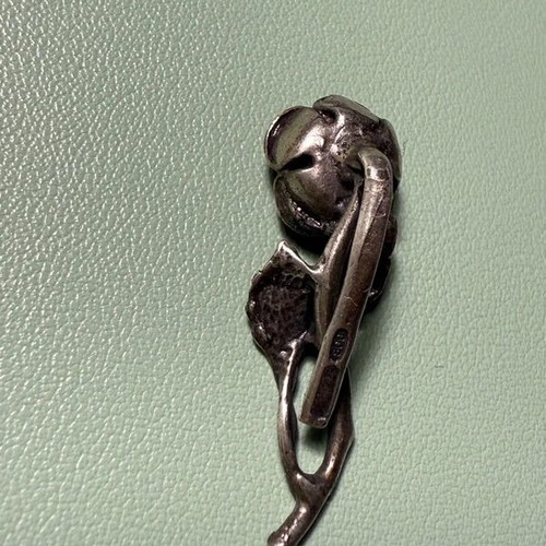 Vintage handmade silver 800 brooch like new, rose design