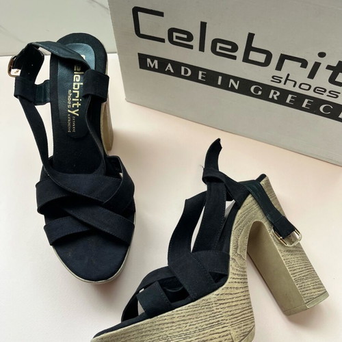 Celebrity women's shoes size 40, like new, black and beige heels