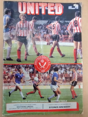 Sheffield United program used, 1983