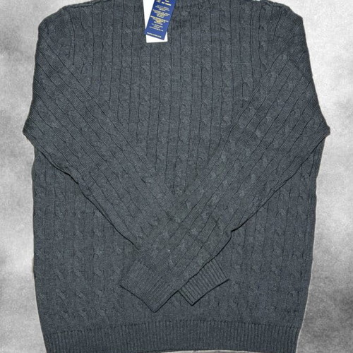Polo Ralph Lauren cable knit sweater grey like new, size L