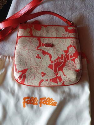 Folli Follie leather crossbody bag like new, beige and orange