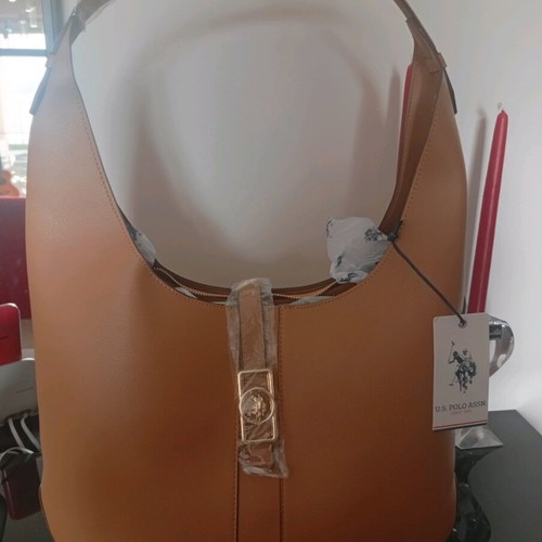 Leather shoulder bag Polo new, camel color