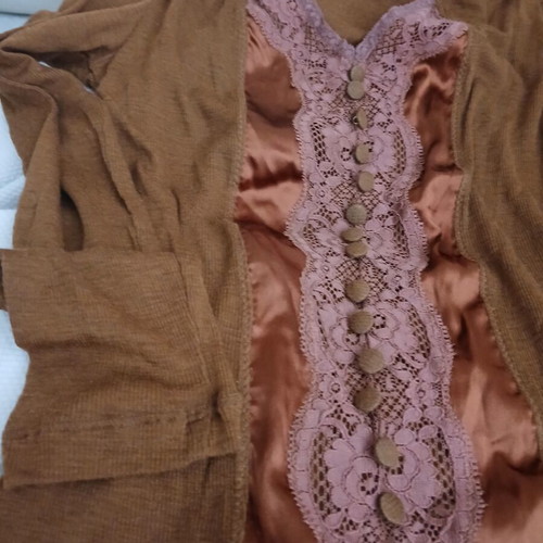 Dolce & Gabbana long-sleeve wool and silk top with lace