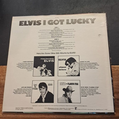 Elvis record used, excellent condition