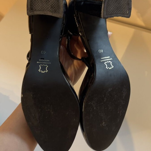 Tsakiris Mallas black patent leather pumps size 40 like new