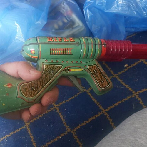Mars Rifle Doub Le Barrel rare, functional with slight wear