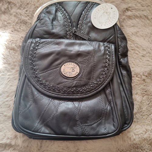 Vintage leather backpack bag new, black, -  45,00 - Vendora.cy