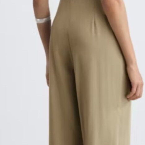 Mango jumpsuit with belt, lyocell, olive/taupe