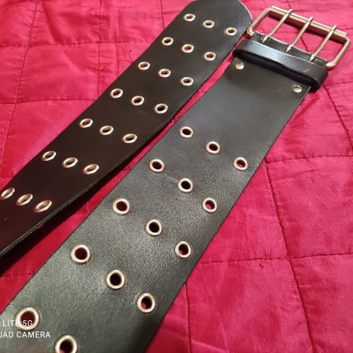 Croute de Cuire France belt like new, black, length 112 cm