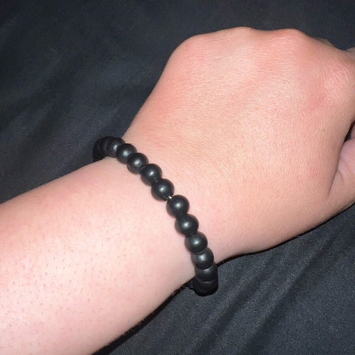 Handmade bracelet with lava stones new, unisex, black