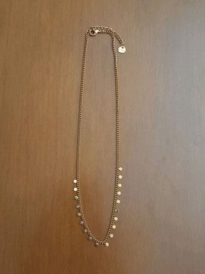 Necklace pink gold steel boho that does not tarnish