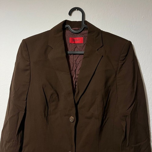 Hugo Boss women blazer used, wool, size 34, brown and black