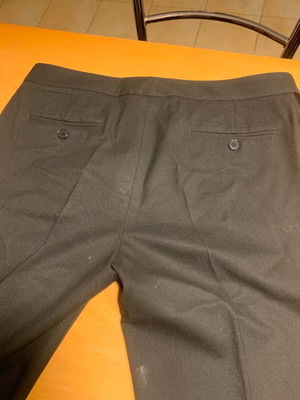 Zara women's black pants No40 like new with velvet stripe