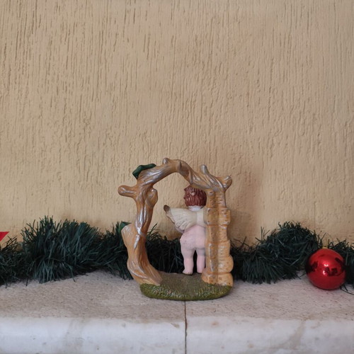 Christmas decoration set used, includes candle basket 17cm