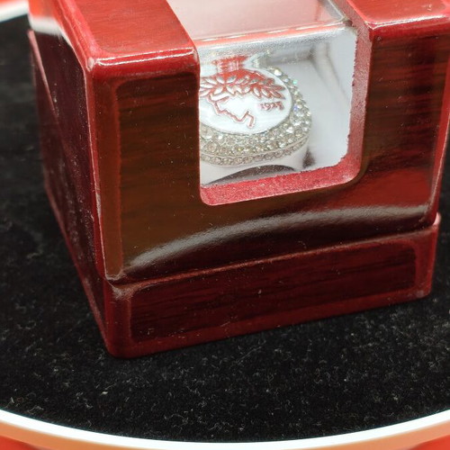 Olympiakos ring in wooden case with glass, new