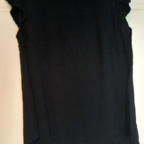 Black blouse New Collection with ruffles and back buttons, like new