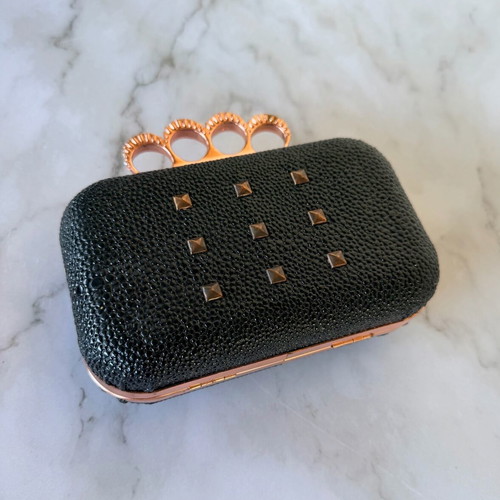 Women's black handheld bag like new, size 16x12 cm