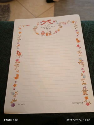 Letter paper like new, 1 sheet