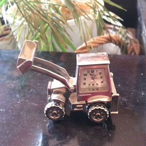 Miniature Excavator Table Clock quartz like new