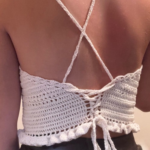 Handmade crochet top new, beige