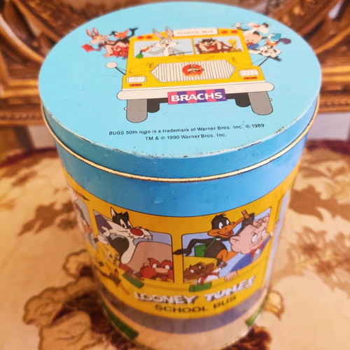 Συλλεκτικό κουτί Looney Tunes School Bus μεταχειρισμένο, τσίγκο