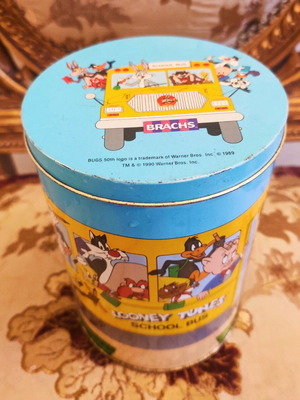 Συλλεκτικό κουτί Looney Tunes School Bus μεταχειρισμένο, τσίγκο