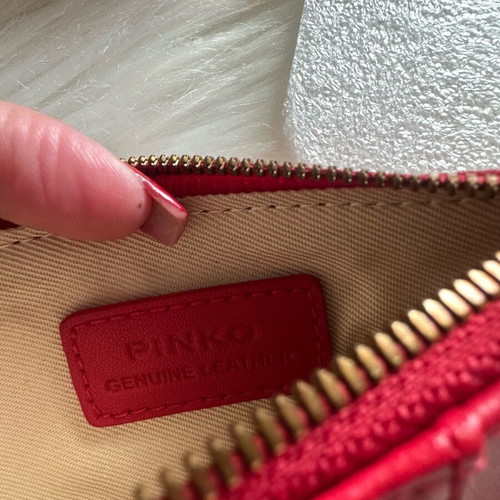 Authentic Pinko leather card holder new, red