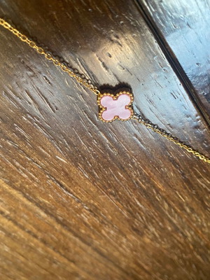 Gold-Plated Necklace new, pink and gold