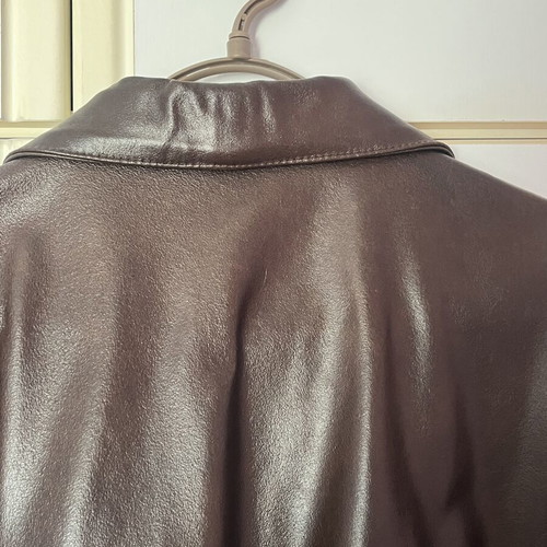 Unisex Boxy Oversized Jacket New, Brown Vera Pelle Leatherette