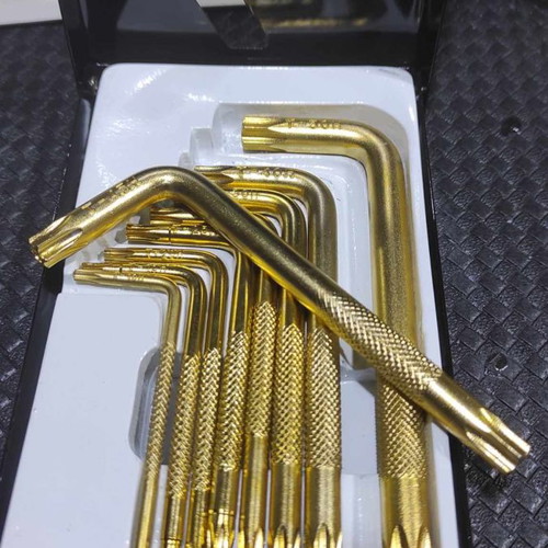 Metal case Torx Force key set gold edition 9 pieces new