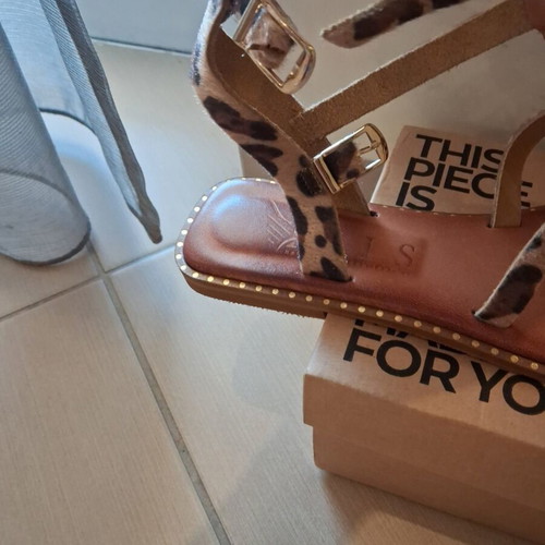 Pony Leopard Gladiator Sandals new, leather, size 38