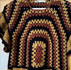 ZARA Crochet Top Κροσέ Μπλούζα Medium M Limited edition