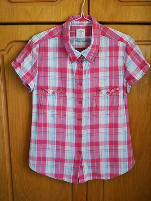 Καρό κοντομάνικο πουκάμισο L.O.G.G. (H&M) μεταχειρισμένο, ροζ