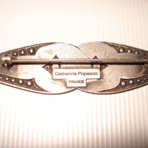 Catherine Popesco France vintage pin used 9.6cm 2cm