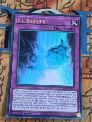 Ice Barrier κάρτα Yu-Gi-Oh! σαν καινούργιο, Ultra Rare Trap