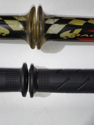 Racing handle grips and handlebar weights new set