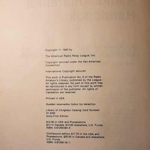 The Radio Amateur's Handbook 1984 used book