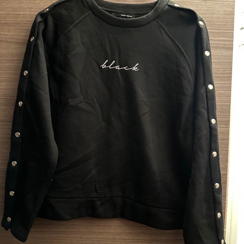 Bershka blouse used, size S, black with silver buttons