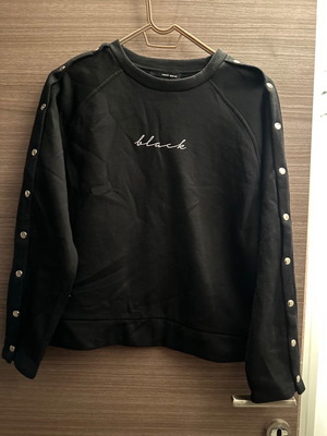 Bershka blouse used, size S, black with silver buttons